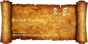 Kolek Eszter névjegykártya